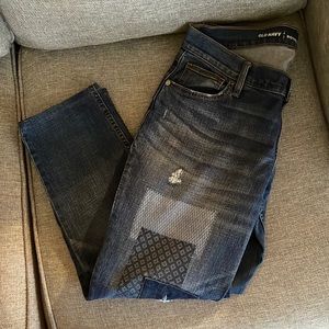 Patched old navy boyfriend jeans